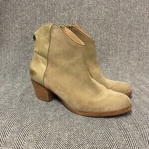 Koolaburra Block Heel Leather and Suede Ankle Bootie